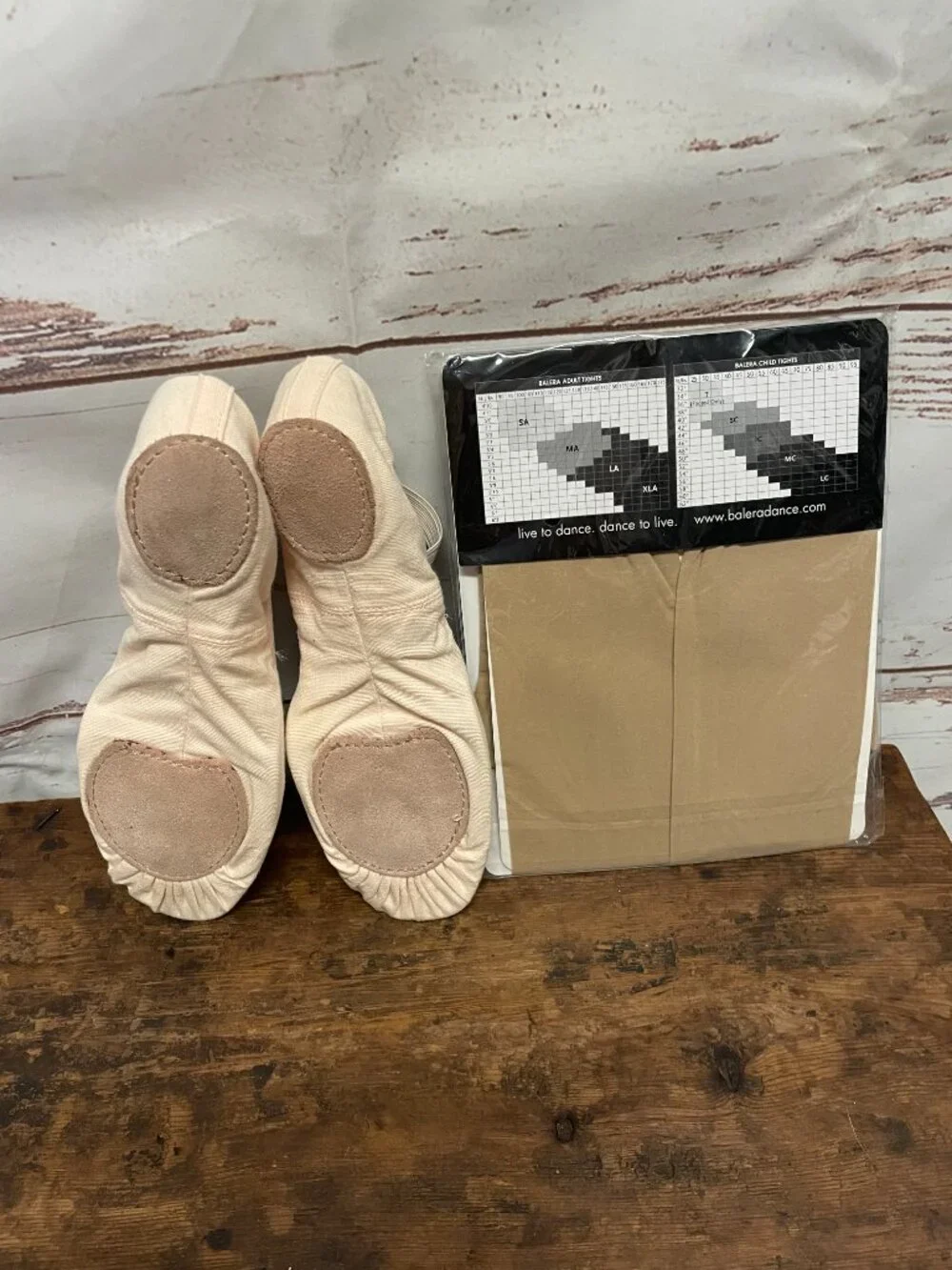 Ballet shoes and tights bundle